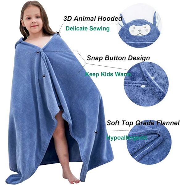 Mjuk barnponcho i korallfleece