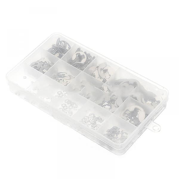 E-Clip Circlip Sikringsring Sæt 390 Stk Rustfrit Stål 1,5 mm til 15 mm