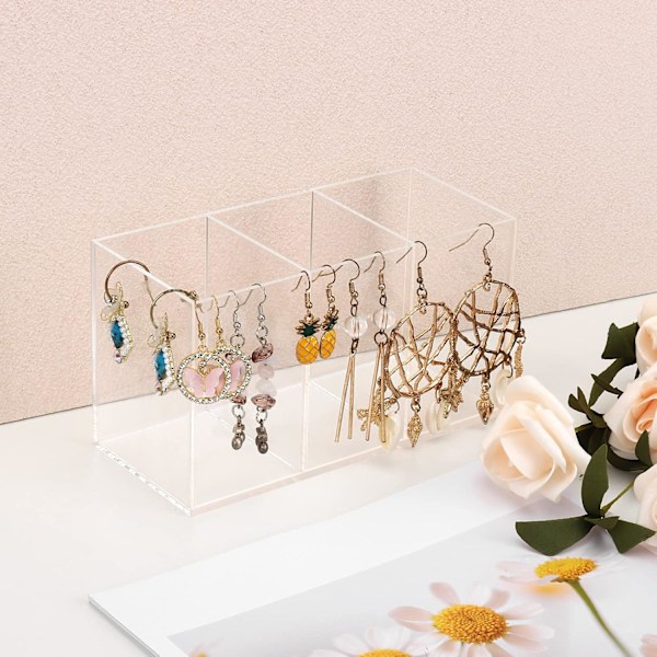 Klar Akryl Blyantholder | 3 Rum Akryl Penholder | Makeup Børste Opbevaring | Skrivebordsorganisator