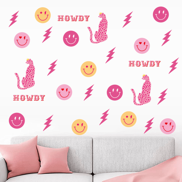 Nursery Wall Decals Stickers for Baby Girls Room, Pink Panther Wall Stickers Dec