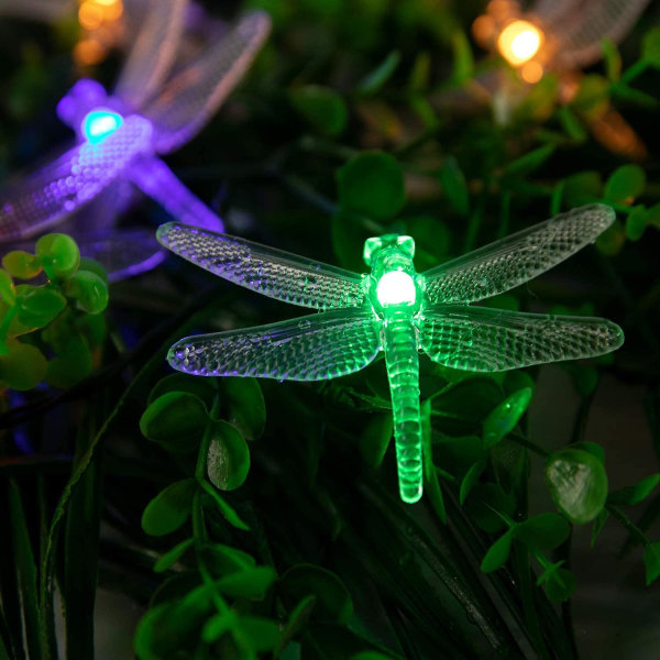 Dragonfly Solar String Lights Utendørs 20,8 Fot 30 Led Vanntett