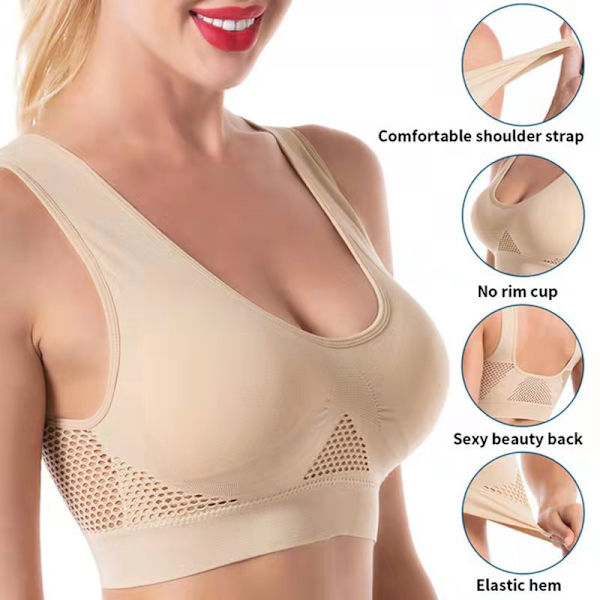 Mesh Hollow Åndbar Hul Sports BH Sports BH Uden Stål Ri