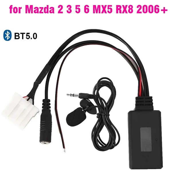 Bil Bluetooth 5.0 Adapter Kabel Mikrofon Passer for Mazda 2 3 5 6 RX8