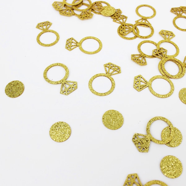 Guld bryllup bordkonfetti, I Do forlovelsesfest bordspredning,