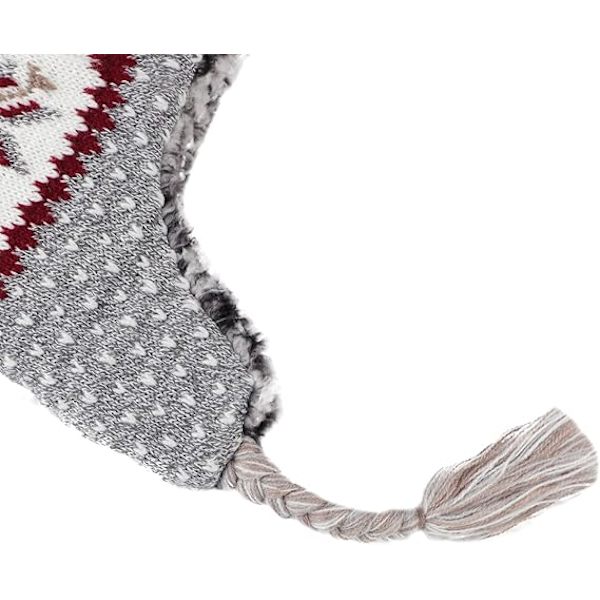Vinterbalaklava Strikket Pompom Beanie Skihatt Ørevarmer Halsvarmer for Barn M(48-50CM)
