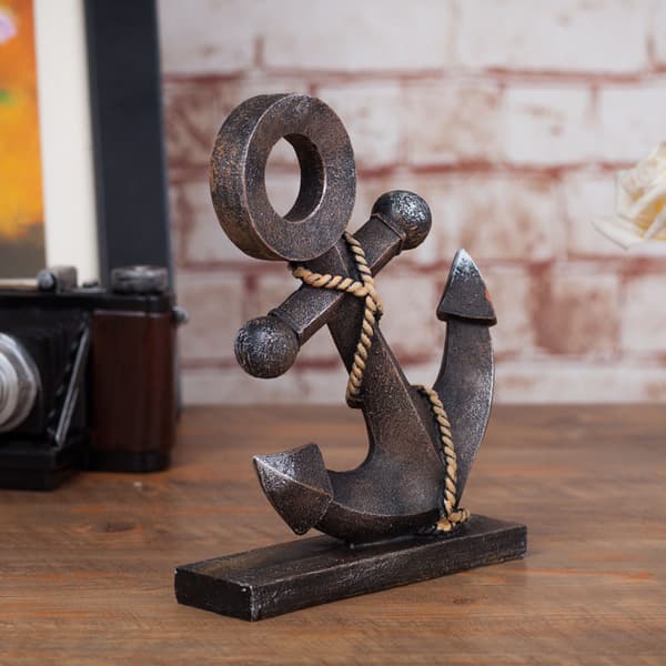 Nautisk indretning, ankermodel statue ornament til hjem, have, bar,