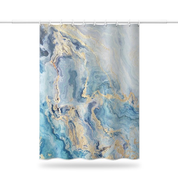 Marmor tekstur bruseforhæng, polyester stof bruseforhæng 180x180 cm