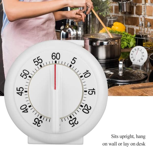 Kjøkkenklokke, 60 minutter rund form timer ring mekanisk teller