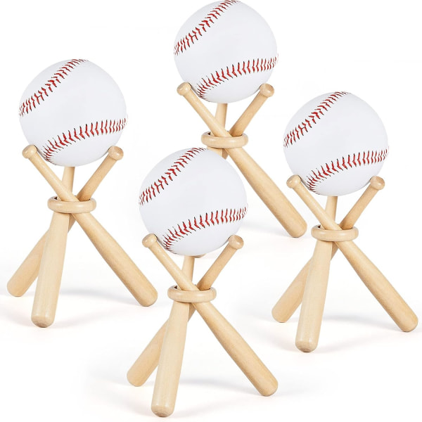Trä Baseball Stand Display Hållare med mini basebollträn och
