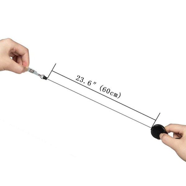 2 stk. Svart ID-kortholder ID-snøre Enkel trekkspenne Enkel trekk Retrekkbar merkespenne