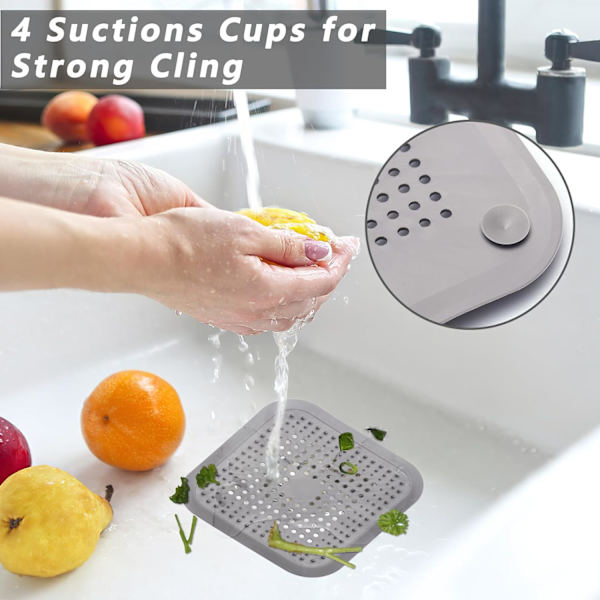 2 stk silikon dusjfilter med sugekopp, vaskeslukfilter