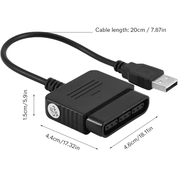 PS2 Controller Konverter, PS2 til PS3 Controller Adapter PS2 til USB til PC eller PS3 Trådløs Kabelforbundet Controller PS1 PS2, Understøtter WIN98 ME 2000 XP Vista WI
