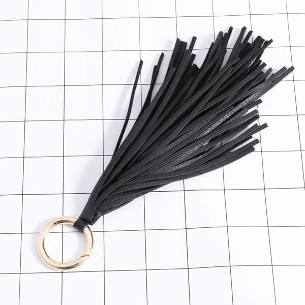 Läder Tassel Nyckelring Nyckelring: Läder Tassel Väska Charm Plånbok