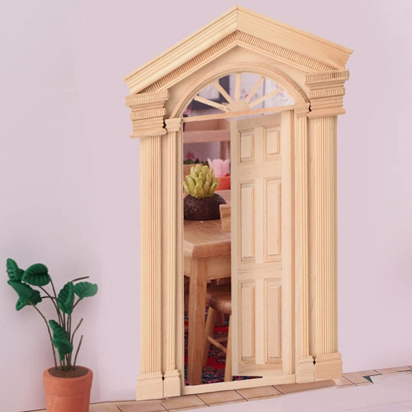 1:12 Dukkehuss DIY Mini Træ Dør Vindue Tilbehør Vindtæt