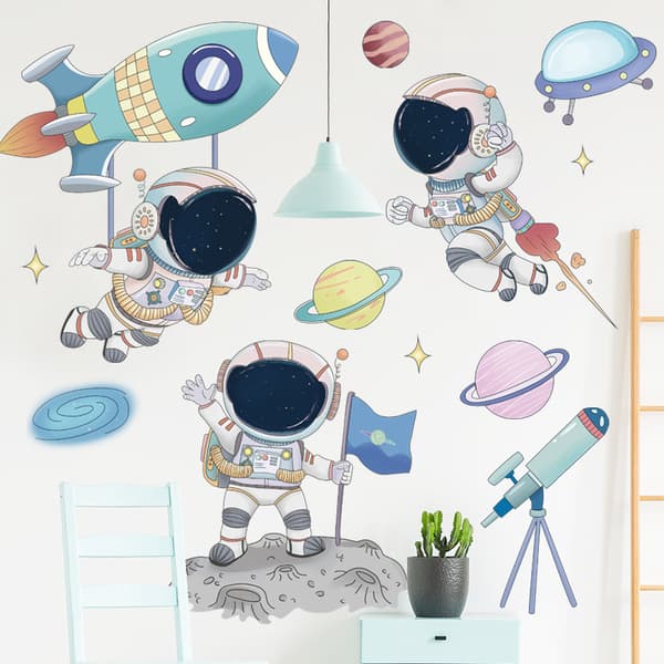 Seinätarra Astronautti Itsekiinnittyvä Seinätarra Olohuoneeseen