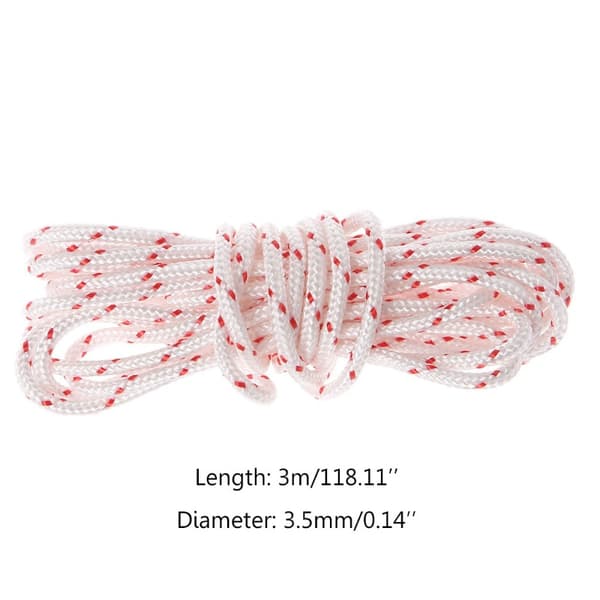 2 stk. Recoil Start Reb 3,5 mm Diameter 25M 32,8ft Polyester Trækreb