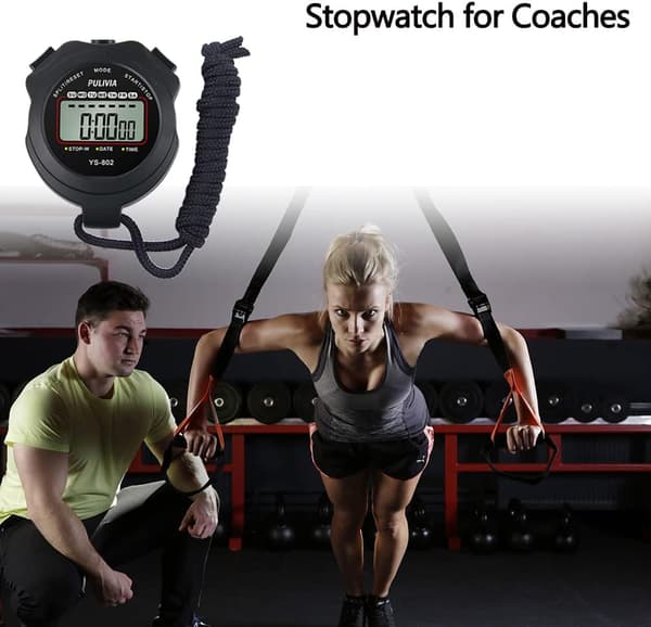 Sports Stopwatch Timer Lap Split Digital Stopwatch med klokke Cal