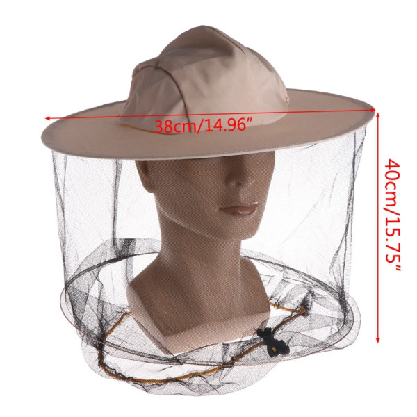 Anti-mehiläinen hattu Mehiläishoidon suojahattu 1 kpl Vaaleanruskea cowboy