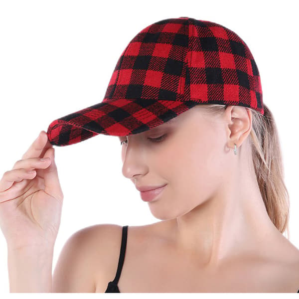 Moderne Mænd Kvinder Ternet Baseball Cap Visor Hat Justerbar Udendørs