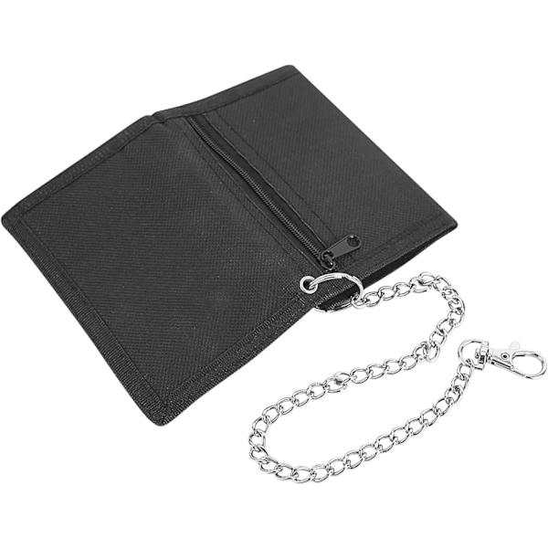 RFID Slim Plånbok för Barn Männs Plånbok med RFID/NFC-Blockering Slim Canvas Trifold Plånbok för Män för Pojkar, Barn, Män, Julgåvor (Svart)