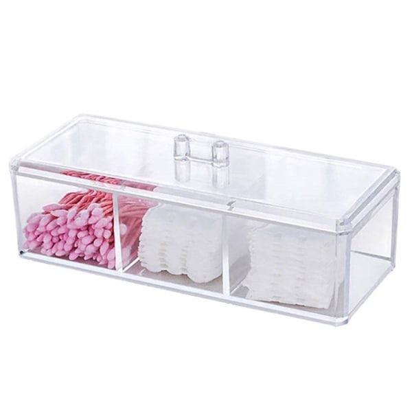 3 Grids Clear Plastic Box Organizer Storage