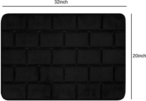 Memory Foam Bademåtte Skridsikker 31.5''x19.7'' Sort Badeværelsestæpper
