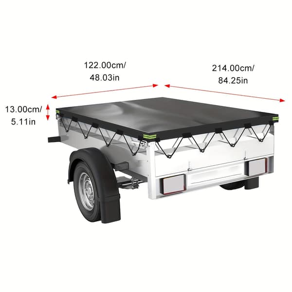 Polyester/PVC presenning til fladvognstrailer 214 x 122 x 13 cm Sort