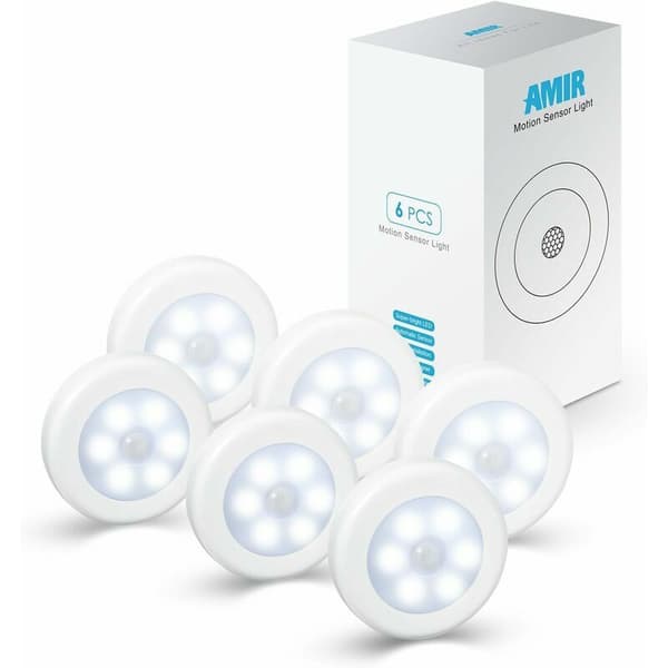 6 LED-natlys med bevægelsessensor, nødbelysning
