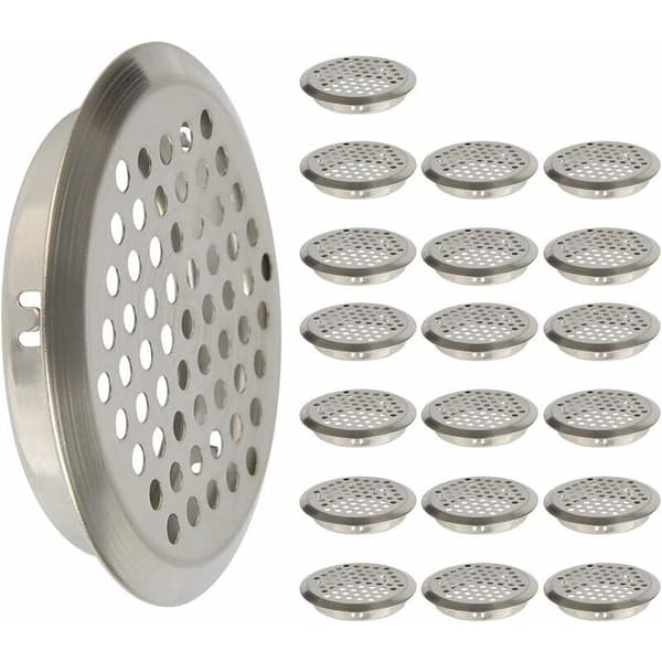 20 stk. 53mm ventilationsgitter i rustfrit stål, rund mesh, åndbar luftfrisker