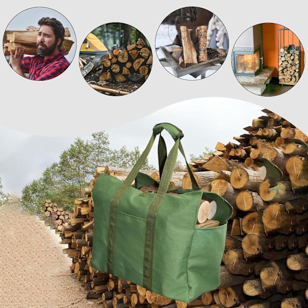 Vedbærerpose - Bærbar Tote, Foldbar Vedholder | Peisvedoppbevaringspose, Slitesterk Stor Vedpose, Vanntett Vedoppbevaringspose, Ved