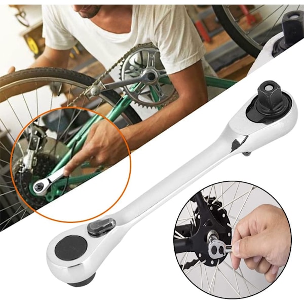 Mini Sokkel Ratchet Nøkkel 1/4\" Skrutrekker Reversibel Reparasjonsnøkkel Skrutrekker Rask Utgivelse Ratchet Hex Håndtak 72 Tann Sokkel Momentnøkkel