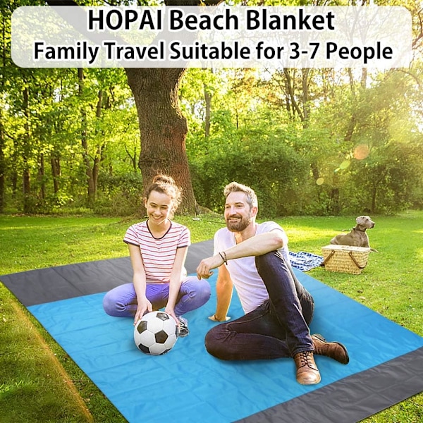 Rantapeitto Piknik-matto Erittäin suuri 210 x 200 cm Hiekankestävä, Kannettava Kevyt ja pehmeä Ankkuroinnilla Ulkoiluun, Matkustamiseen, Leirintään, Vaellukseen, Puistoon,