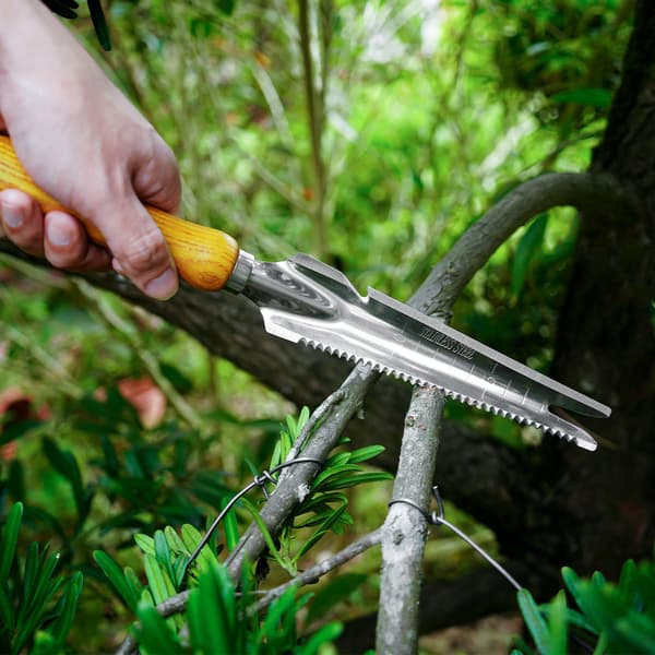Manuell ugressfjerner, rustfritt stål ugressfjerner spade, treskaft, hageklipping