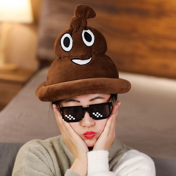 Nyhet Brun Emoticon Poop Hat 1st per order 25*30cm