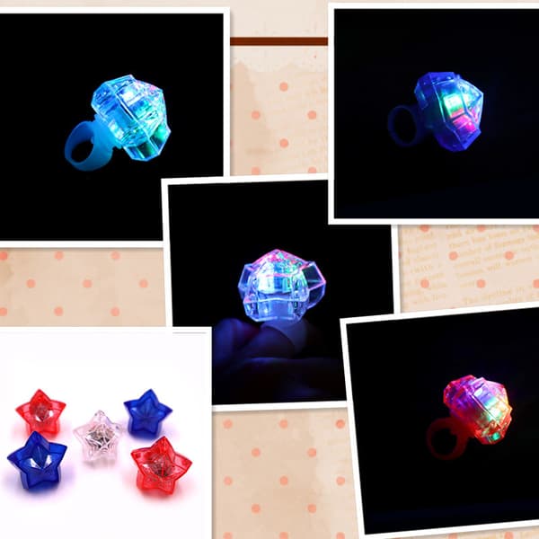 6 Pack led Light up led Rings for Independence Day