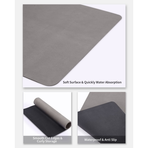 Skridsikker bademåtte 40X60cm, absorberende diatomit bademåtte, hurtig tørring