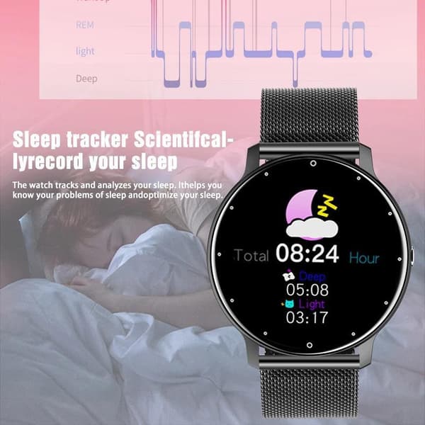 Innebygd Smartwatch med pulsmåler, søvn- og blodoksygenmonitor