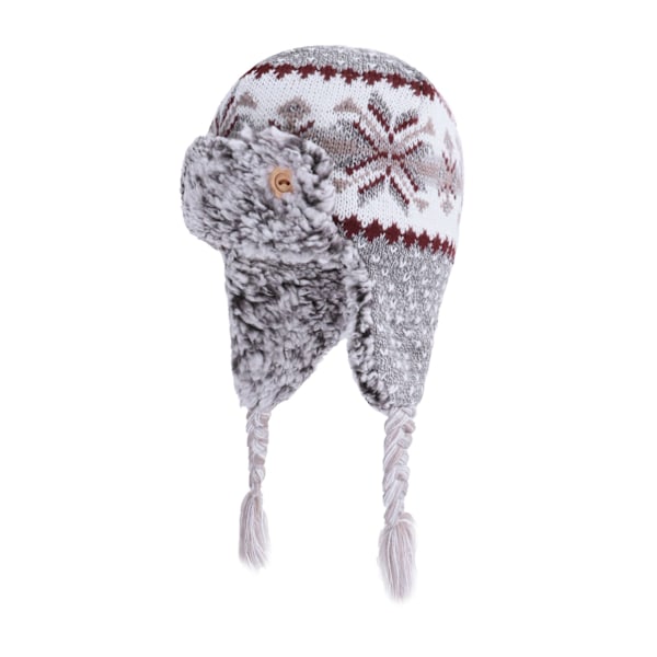 Vinterbalaklava Strikket Pompom Beanie Skihatt Ørevarmer Halsvarmer for Barn M(48-50CM)