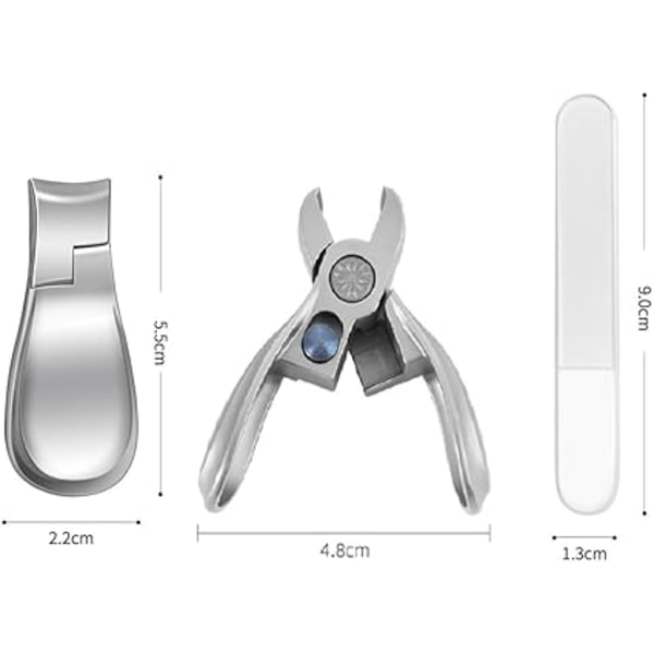 Premium Stål Nagelklippare Set - Robust, Skarp, Ergonomisk, Bred Öppning, För Tjocka Naglar, Manikyr, Tånaglar