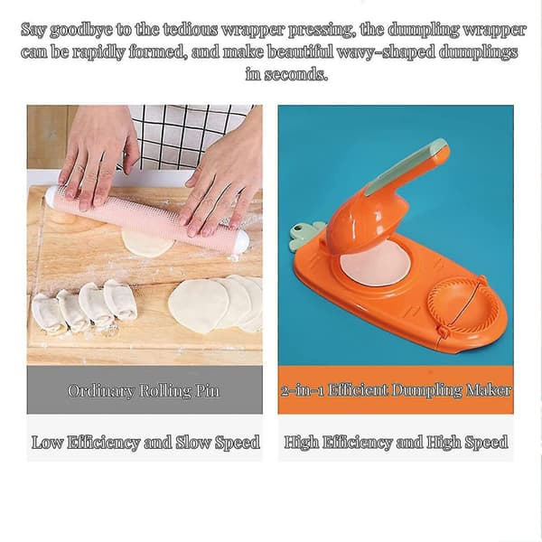 2 i 1 Dumpling Maker, Kjøkken Diy Dumpling Maker, Dumpling Skin Maker Dum