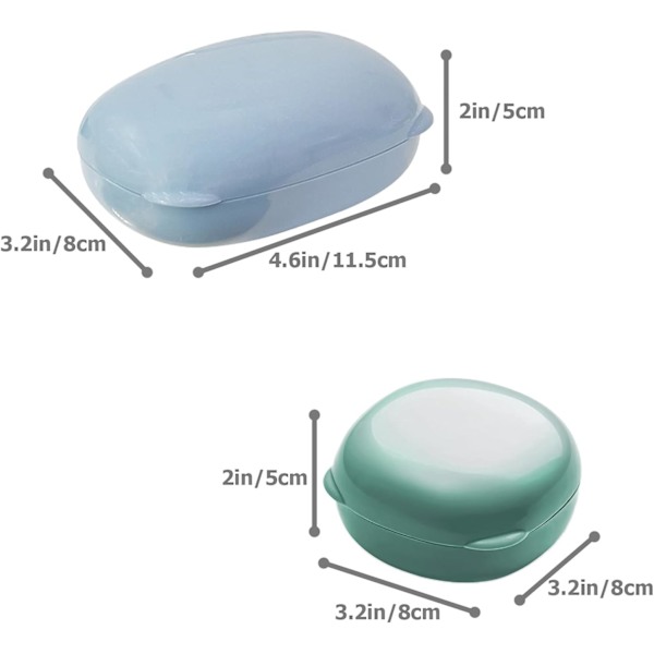 2-pack reseväske för tvål, tvålhållare med lock, bärbar