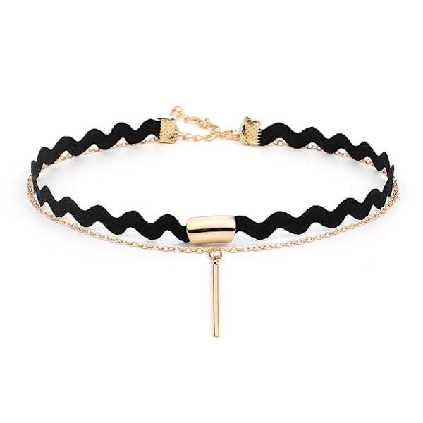 Svart choker set sammet choker halsband spets tatuering choker tofs