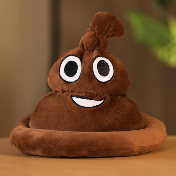 Nyhet Brun Emoticon Bæsj Lue 1 stk per ordre 25*30cm
