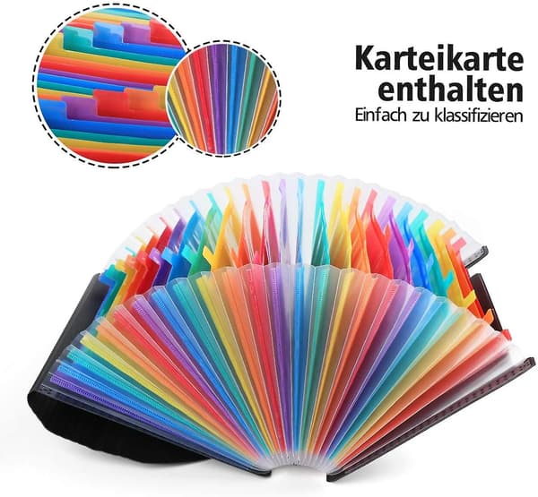 A4 Dokumentmappe, Utvidbar Mappe Sorteringsmappe Fargerik Fil