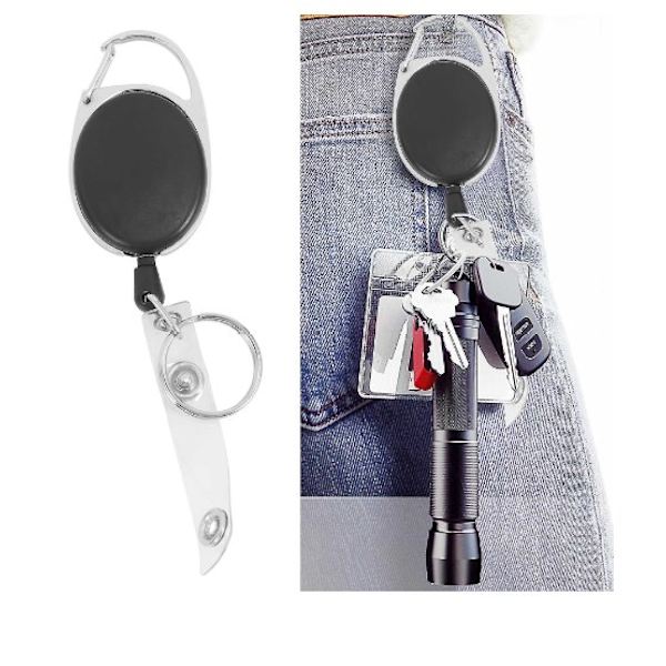 20-pack Retractable Badge Holders med karbinhake och nyckelring