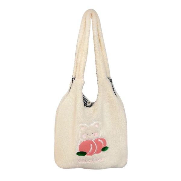 Toteväska för kvinnor - Kawaii Toteväska Estetisk Söt Y2K Plysch Handväska Axelväska
