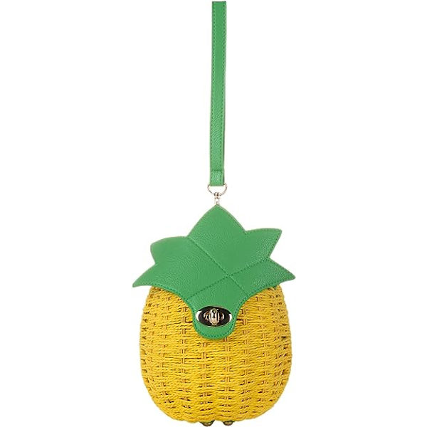 Halm axelväska handvävd crossbody väska sommar strand hav handväska ananas
