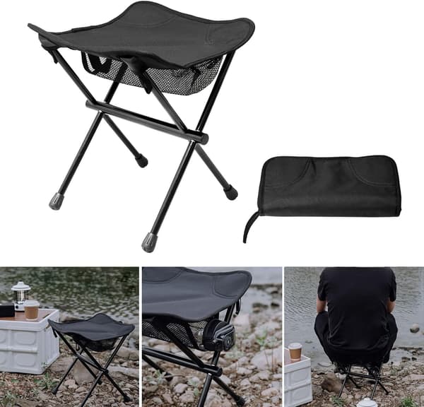 Foldbar Campingstol med Bærepose, Aluminiumlegeringsbeslag, Vandreture, Foldbare Campingstole til Voksne