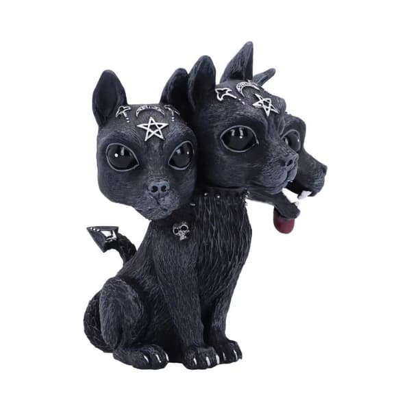 1 Pack Big Bacchus Trehövdad hundstaty Hartshantverk