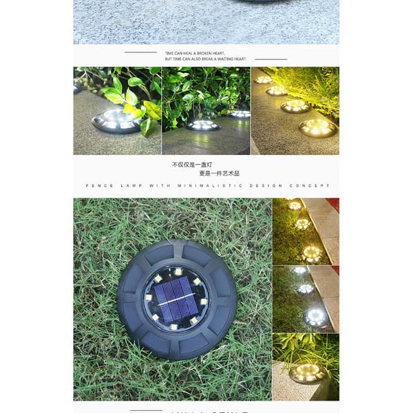 Set med 4 IP65 Vanntett LED Solcelle Hage Lamper Solcelle Hage Sti Lamper (Hvit Lys)